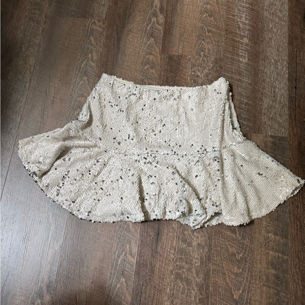 fab'rik Sparkling Cream Mini Skirt